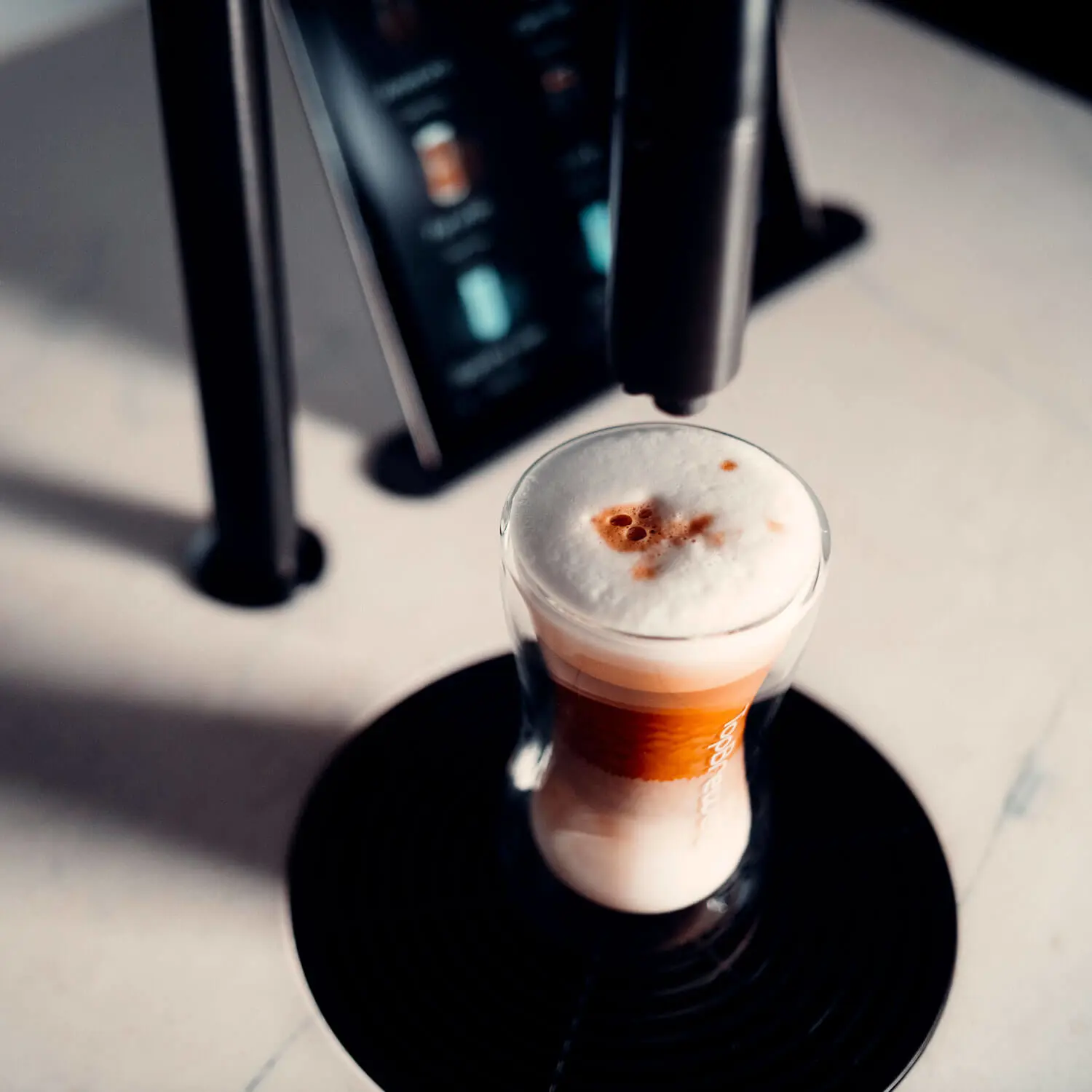 TopBrewer macchiato with silky milk foam