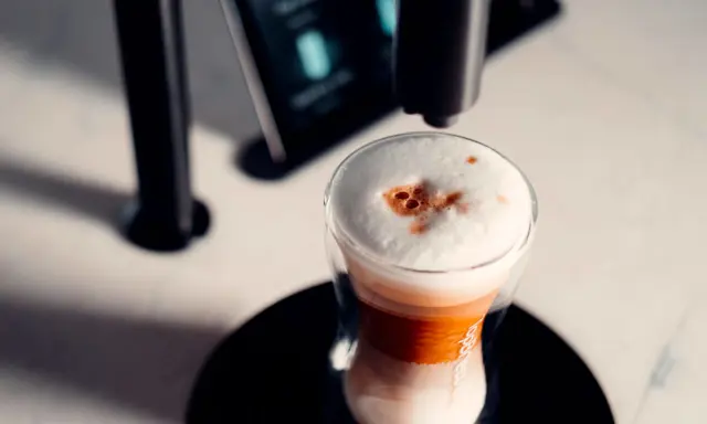 TopBrewer macchiato with silky milk foam