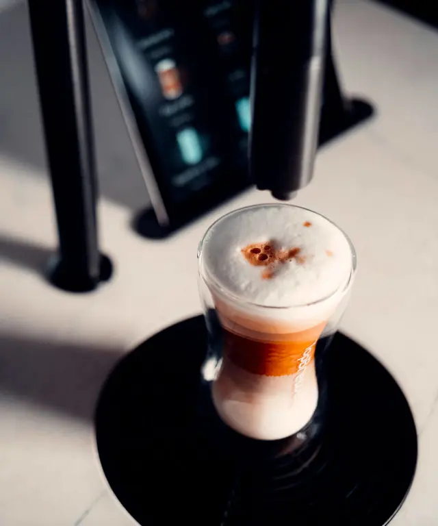 TopBrewer macchiato with silky milk foam