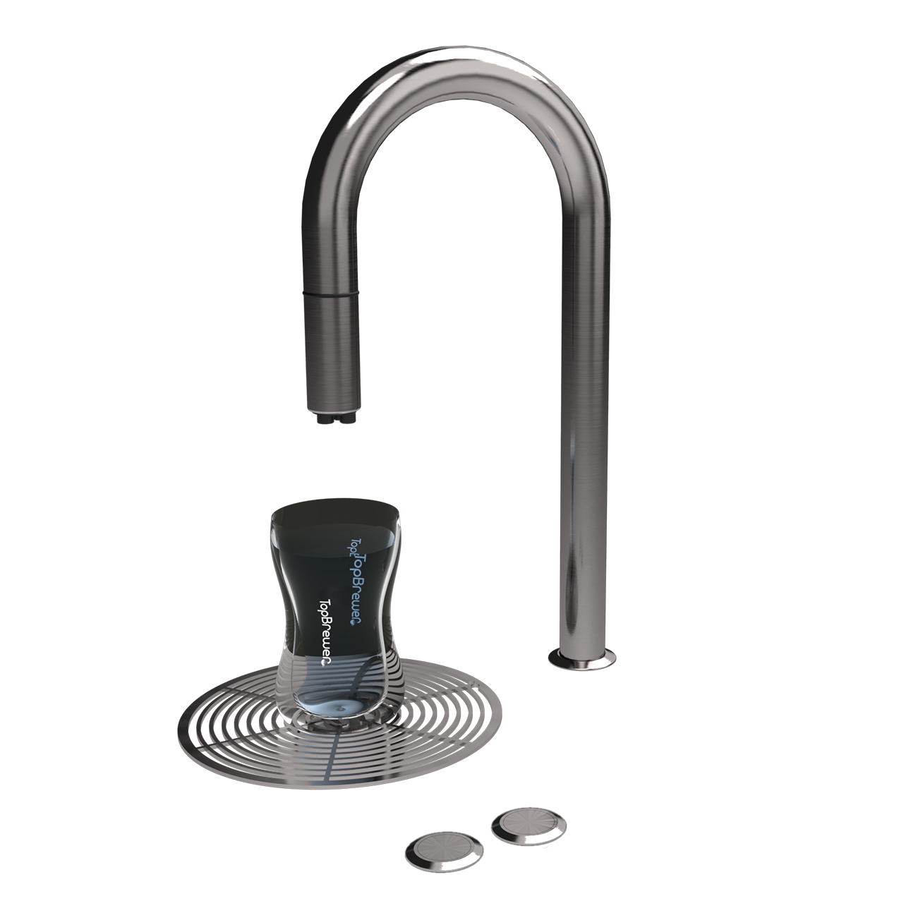 Stainless steel faucet for TopWater dispenser with buttons