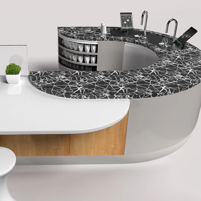 Amokka Bar dual coffee counter with marble top