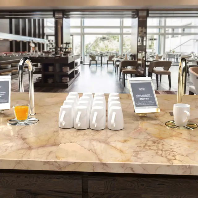 Hotel breakfast bar with TopJuicer and TopBrewer