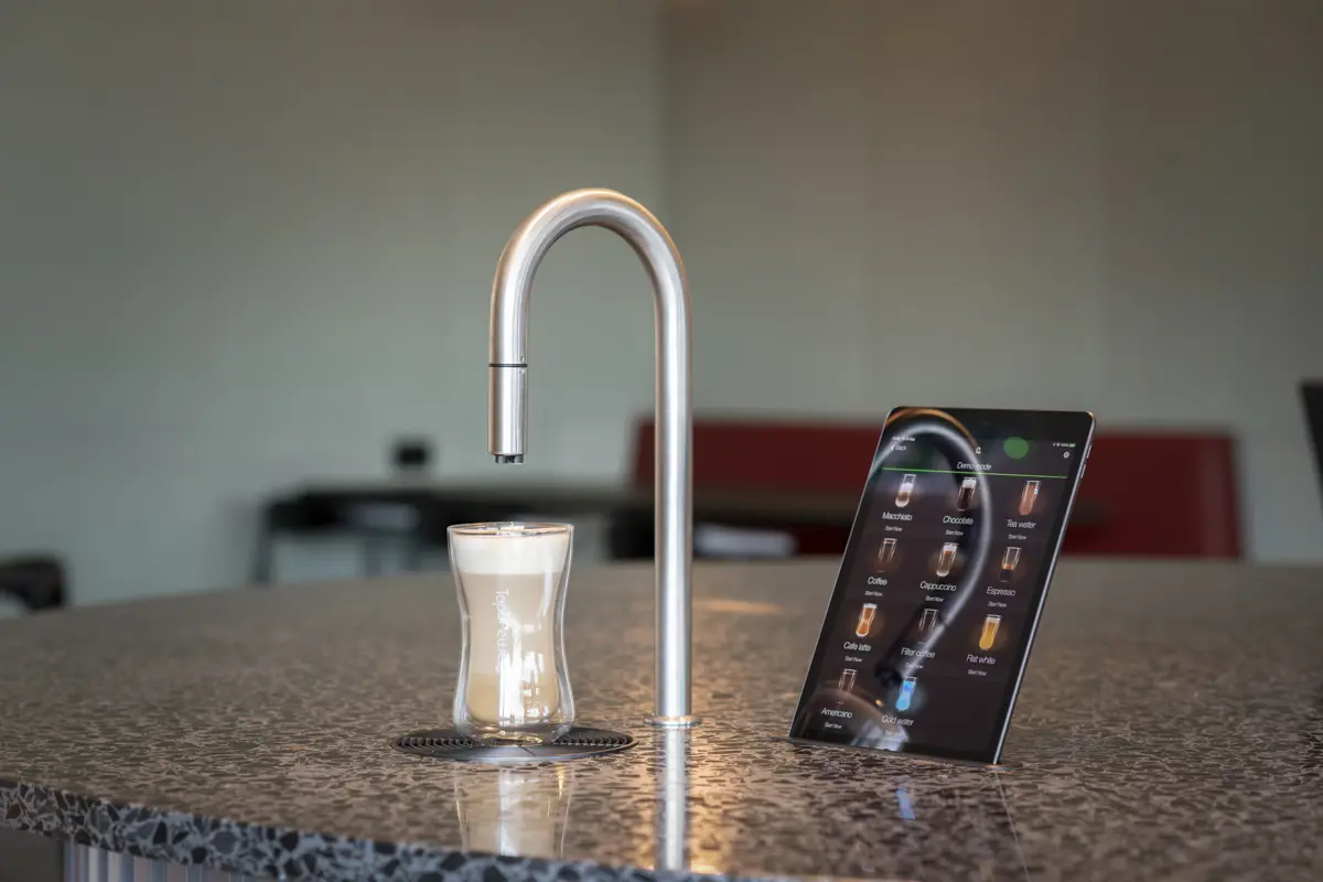 Close up image of a TopBrewer commercial coffee machine