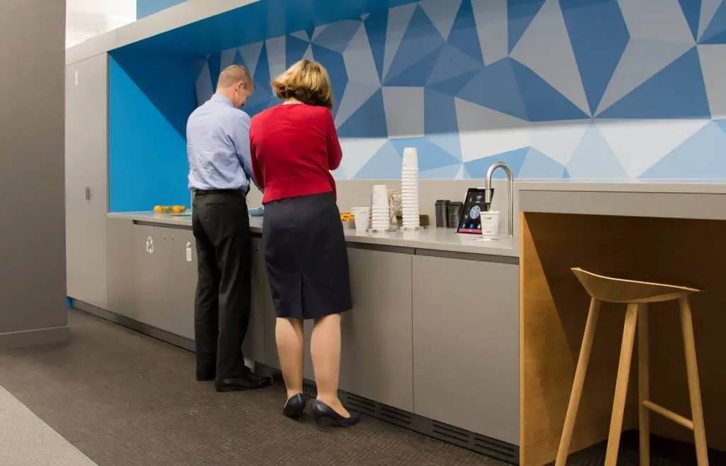 Coffee breakout area in an office with TopBrewer coffee machine installed