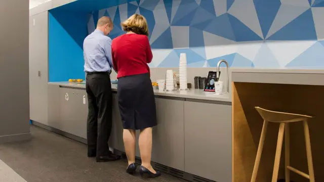 Coffee breakout area in an office with TopBrewer coffee machine installed