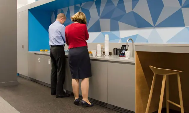 Coffee breakout area in an office with TopBrewer coffee machine installed