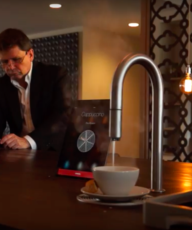 TopBrewer and guest in passenger lounge at TAG Farnborough airport