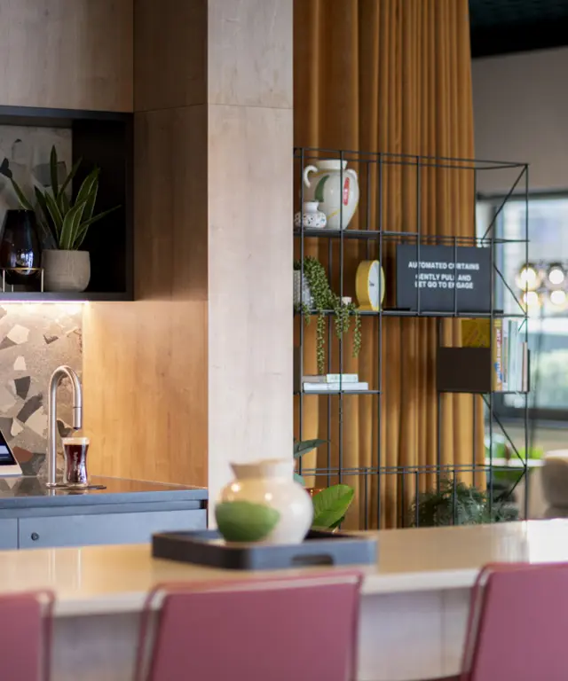 Wide shot at Uncle Southall showing a TopBrewer commercial coffee machine in foreground