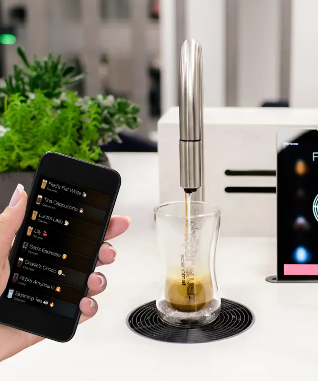 A premium, touchless coffee experience with TopBrewer