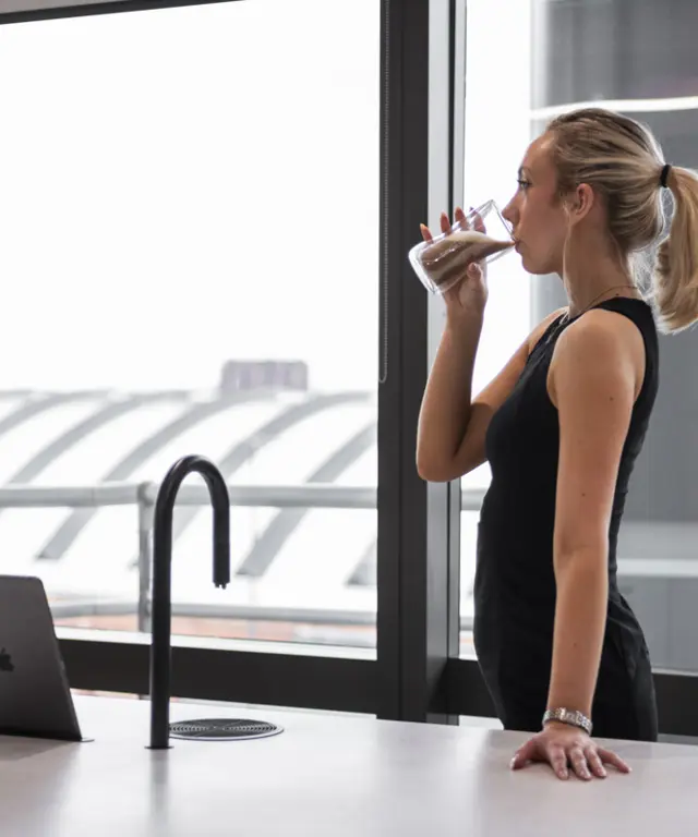 Brabners Manchester Office,  with people, TopBrewer latte and coffee tap